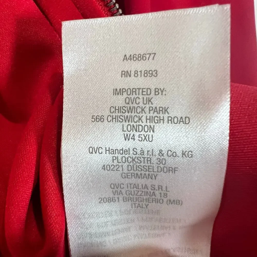 Graver Susan Graver Red Zip Up Blazer Jacket with Cuffed Sleeves‎ Size XS