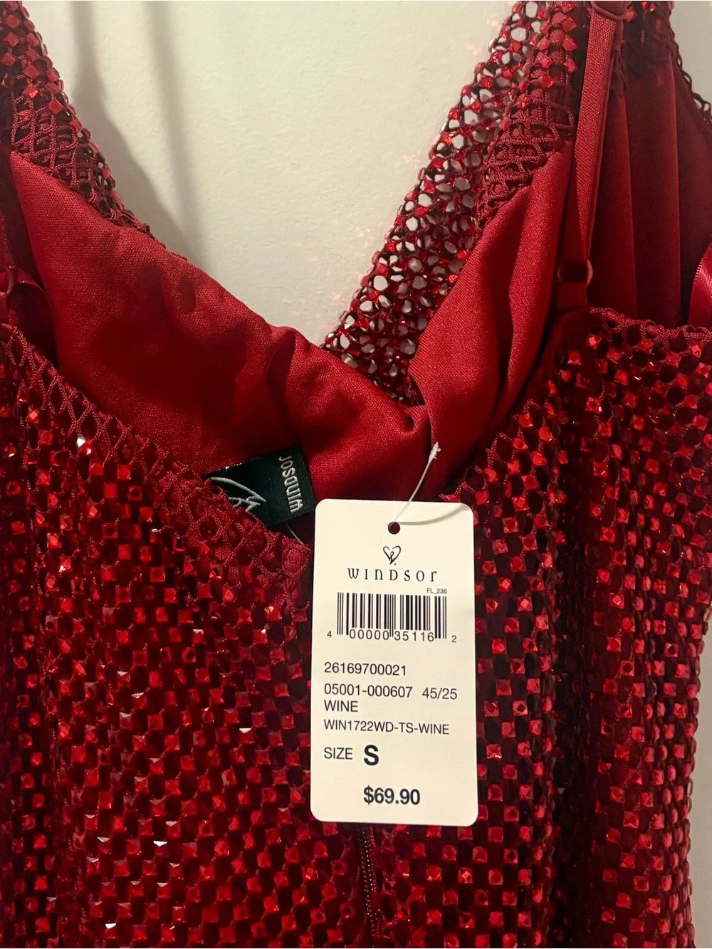 Red Sequin Cowl Neck Slip Dress - Homecoming, cocktail hour, special event