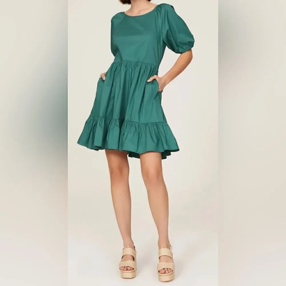 Peter Som Collective Green Puff Sleeve Dress Size 0