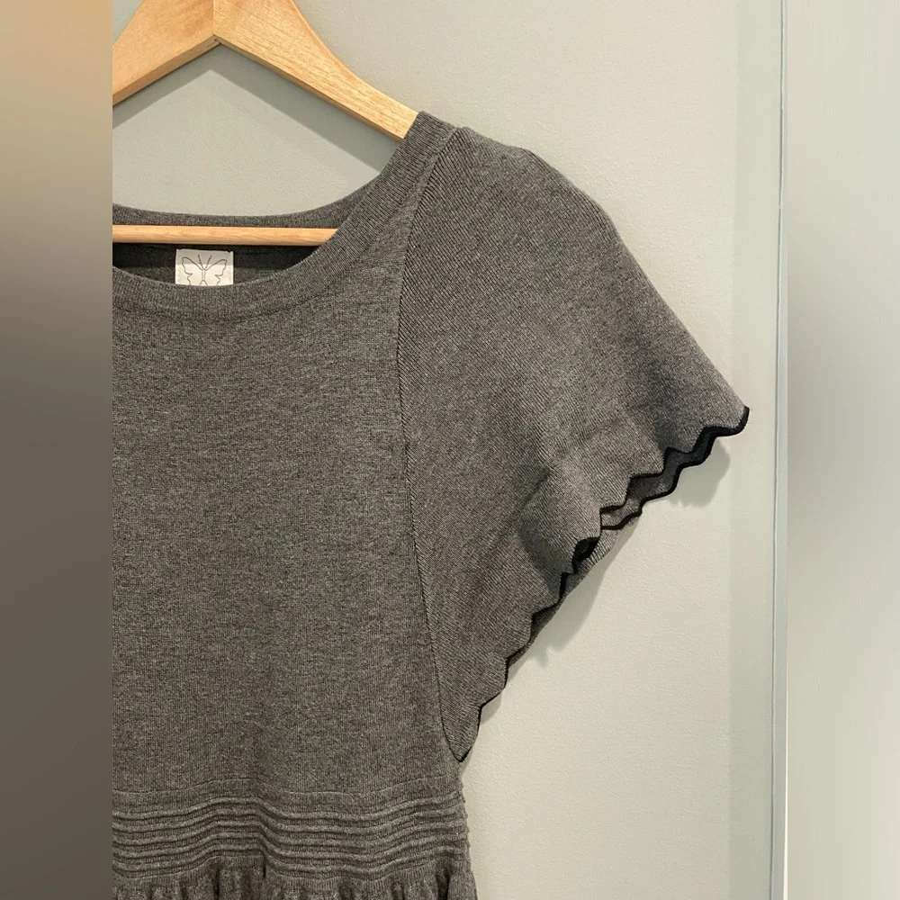 ELLA MOSS Girls Butterfly‎ Sleeve Sweater Dress Heather Grey Stretchy-Size 12