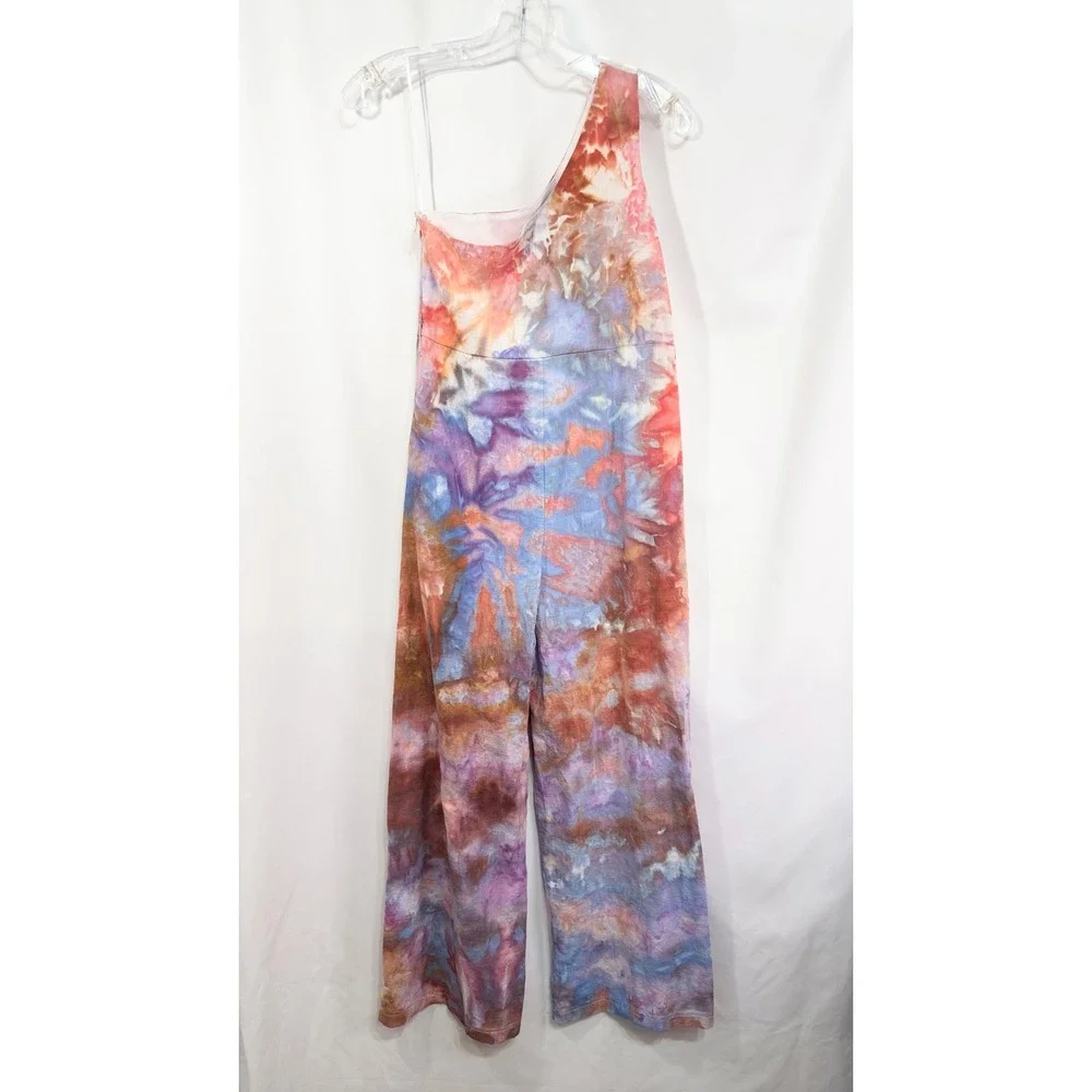 Princess Polly Size 0 Jumpsuit Handmade Tie Dye One Shoulder Wide Leg 988‎