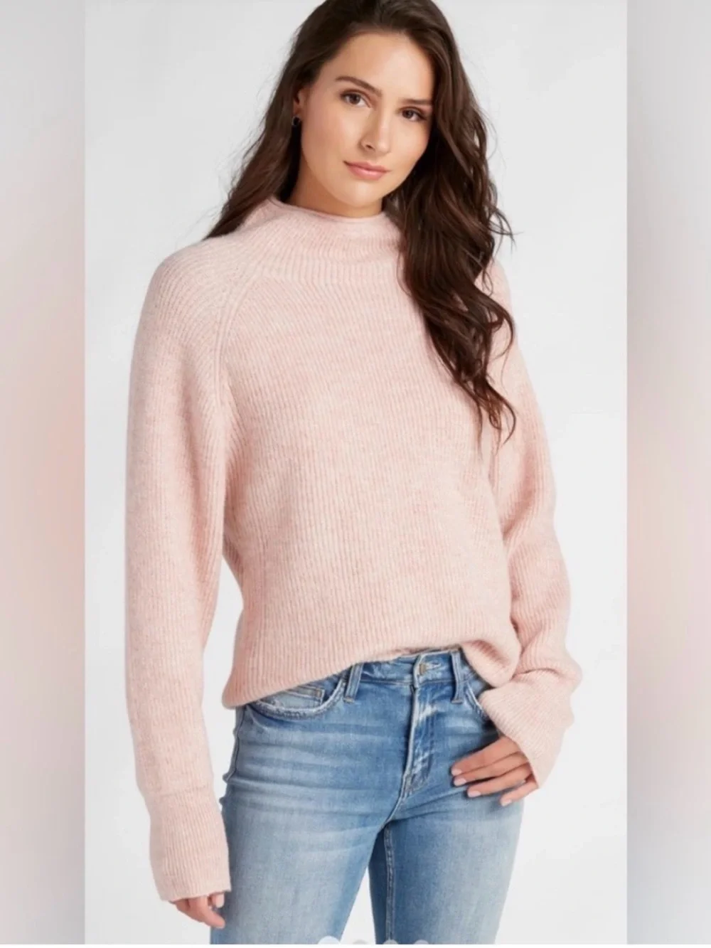 Women's Blush Mock‎ Neck Sweater - Soft Knit