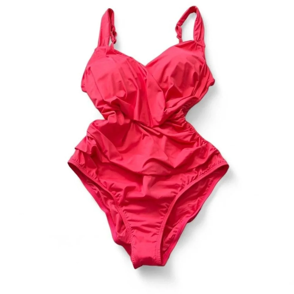Jantzen Red‎ Tummy Control One Piece Swimsuit, Women's Size 18
