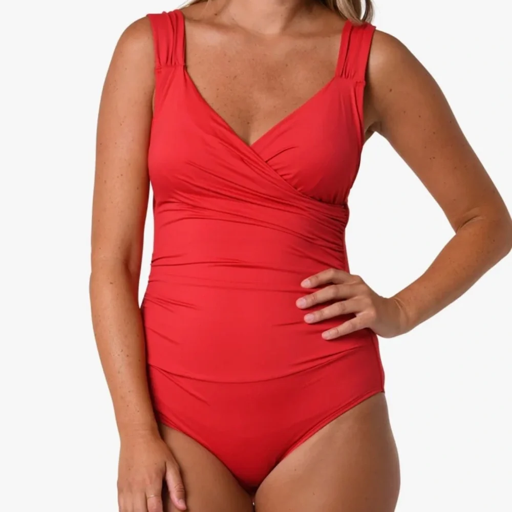 Jantzen Red‎ Tummy Control One Piece Swimsuit, Women's Size 18