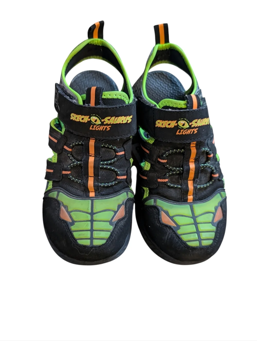 Skechers‎  Skech-O-Saurus Light Up Sneaker Blk /Lime Size 3 youth
