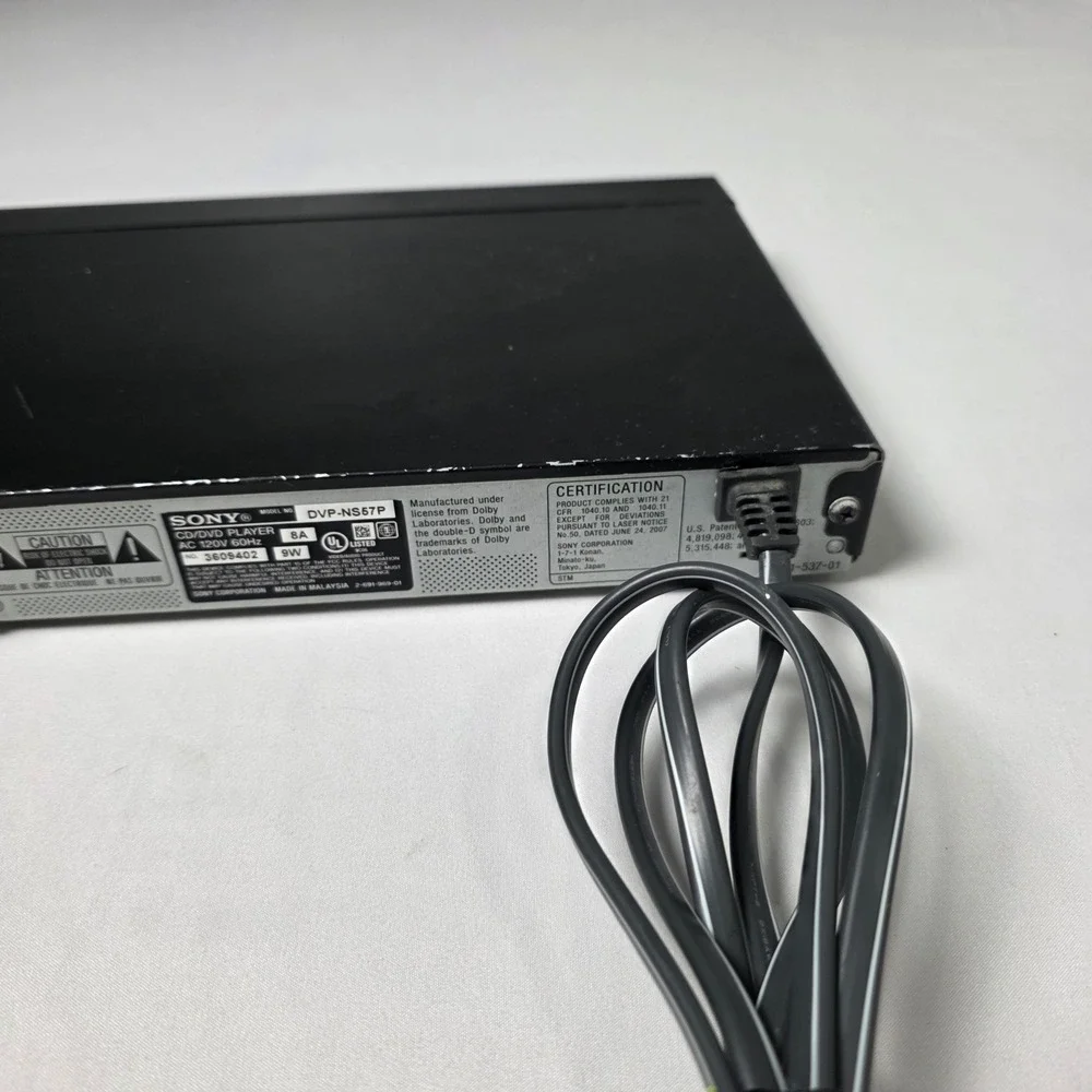 Sony DVP-NS57P CD/DVD Player Progressive Scan Digital Out Tested Works No Remote