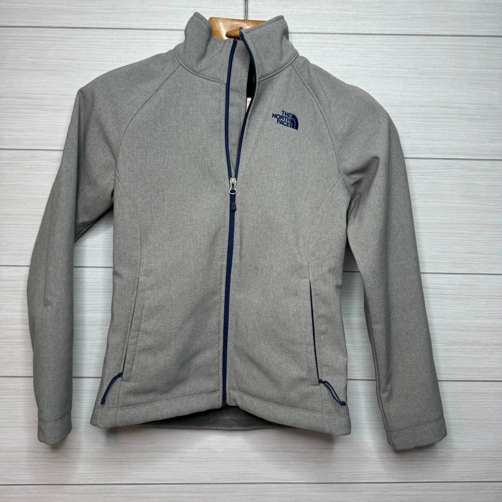 The North Face Women's Soft Shell Fleece Lined Jacket Gray Full Zip Small Casual