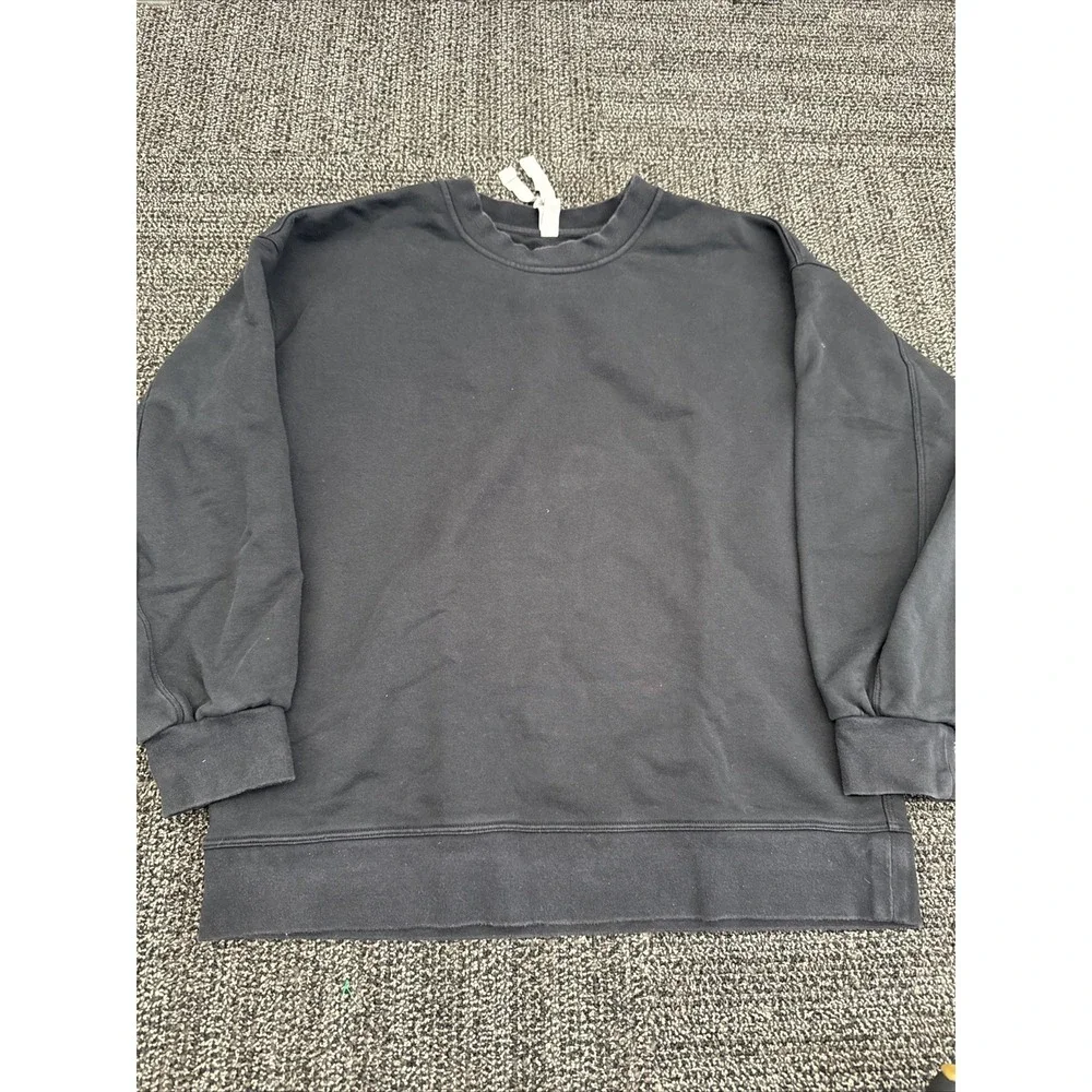 Lululemon Women's SZ 6 Oversized Crew Washed Black Spell‎ Out