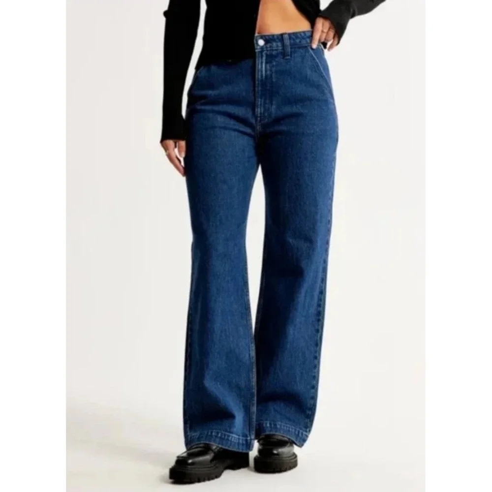 Abercrombie & Fitch High Rise 90s Relaxed Jean Blue Women Size 28/6 Curve Love