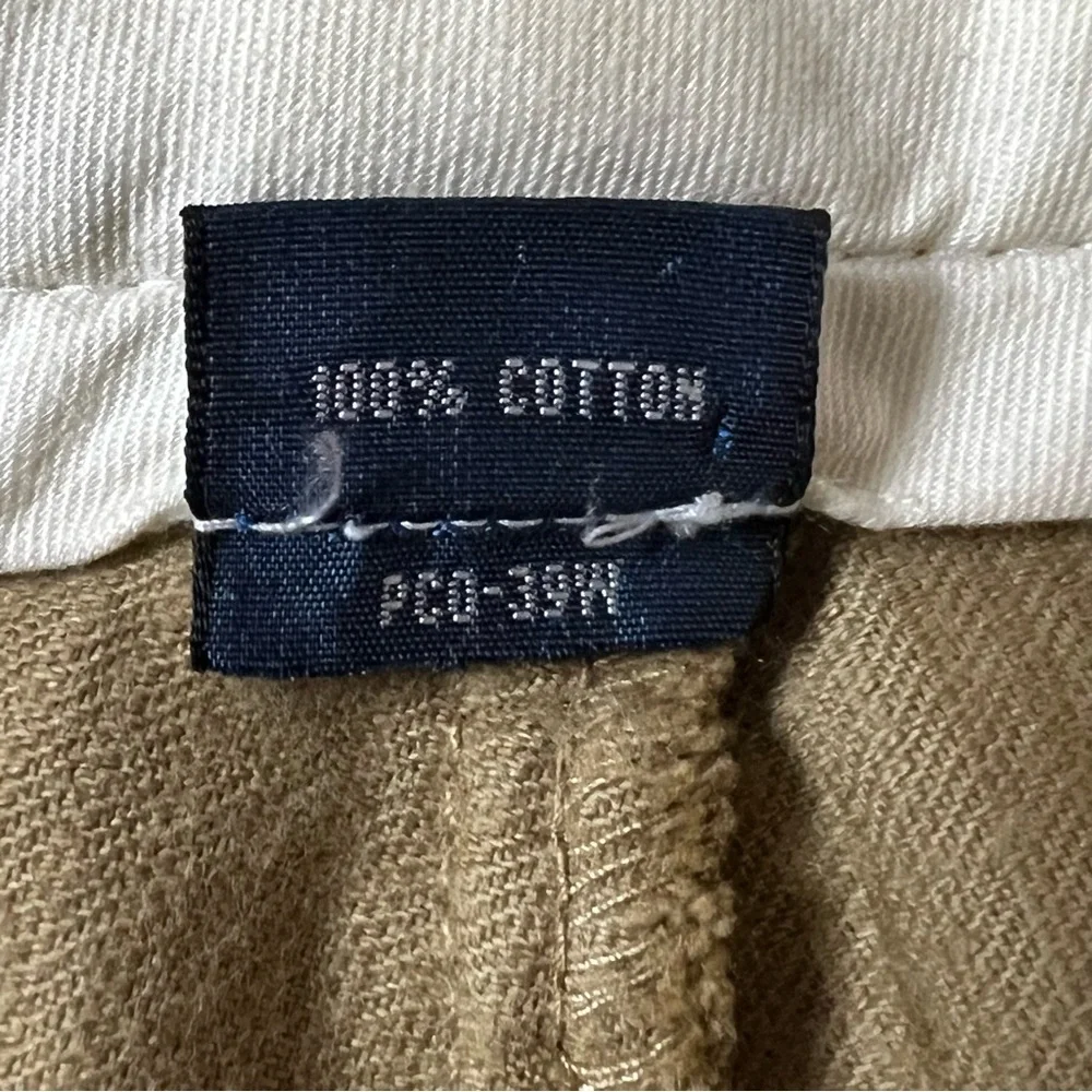 VTG Polo Ralph Lauren Tan 100% Cotton Corduroy Flat Front Pants Men’s Size 38/32