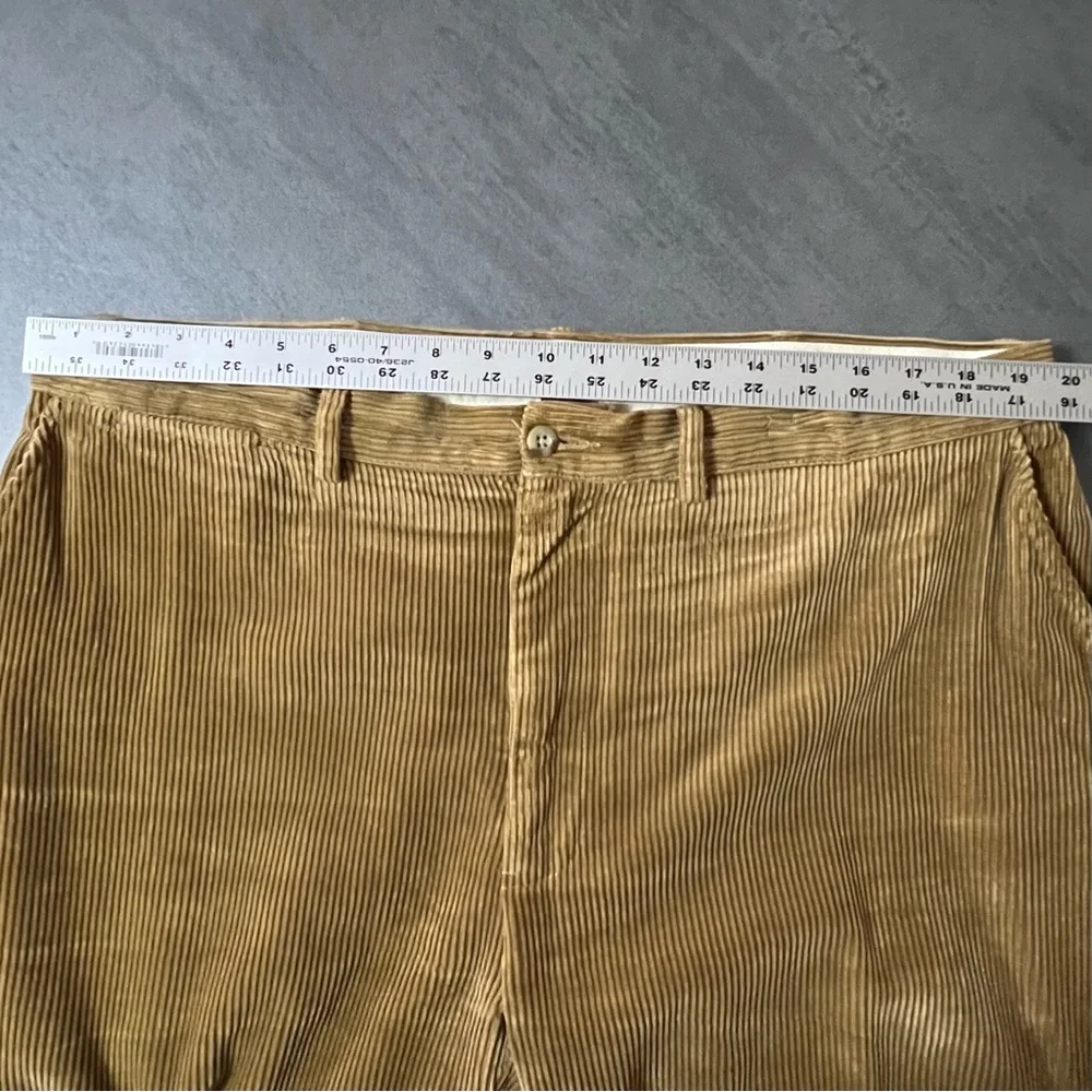 VTG Polo Ralph Lauren Tan 100% Cotton Corduroy Flat Front Pants Men’s Size 38/32