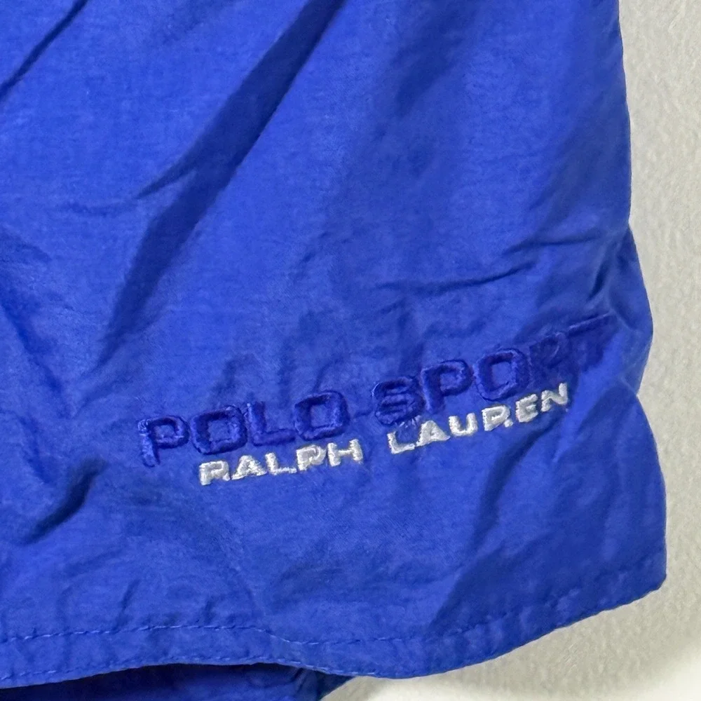Vintage Polo Sport Ralph Lauren Swim Trunks Blue Y2K Mens‎ Large Nylon Shorts