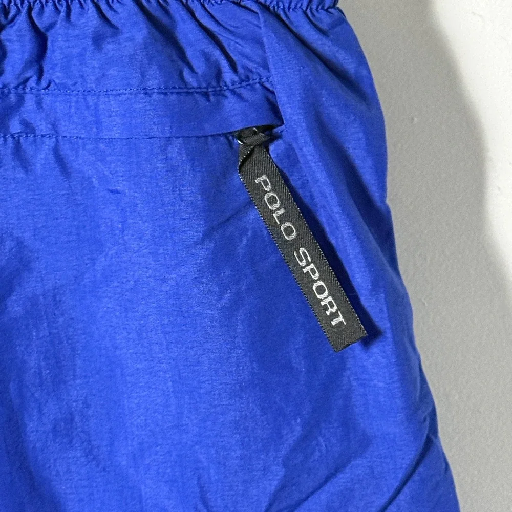 Vintage Polo Sport Ralph Lauren Swim Trunks Blue Y2K Mens‎ Large Nylon Shorts