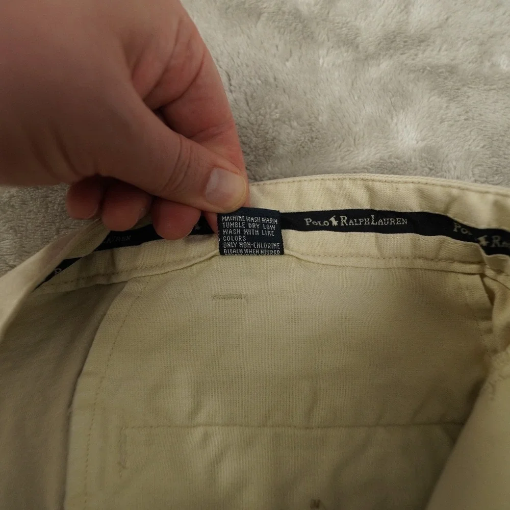 Polo Ralph Lauren Tyler Shorts Men's 40 Light Khaki Pleated Preppy‎ 90s