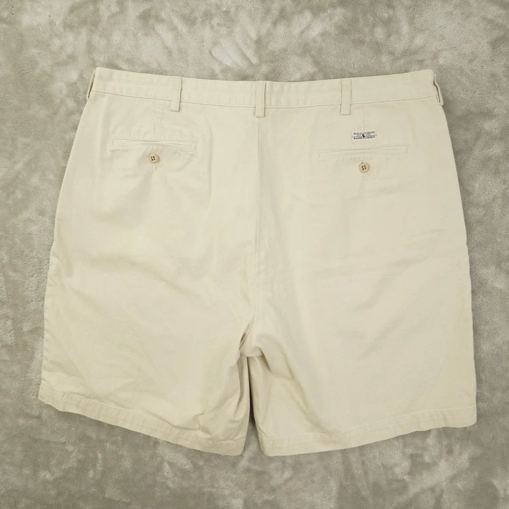 Polo Ralph Lauren Tyler Shorts Men's 40 Light Khaki Pleated Preppy‎ 90s