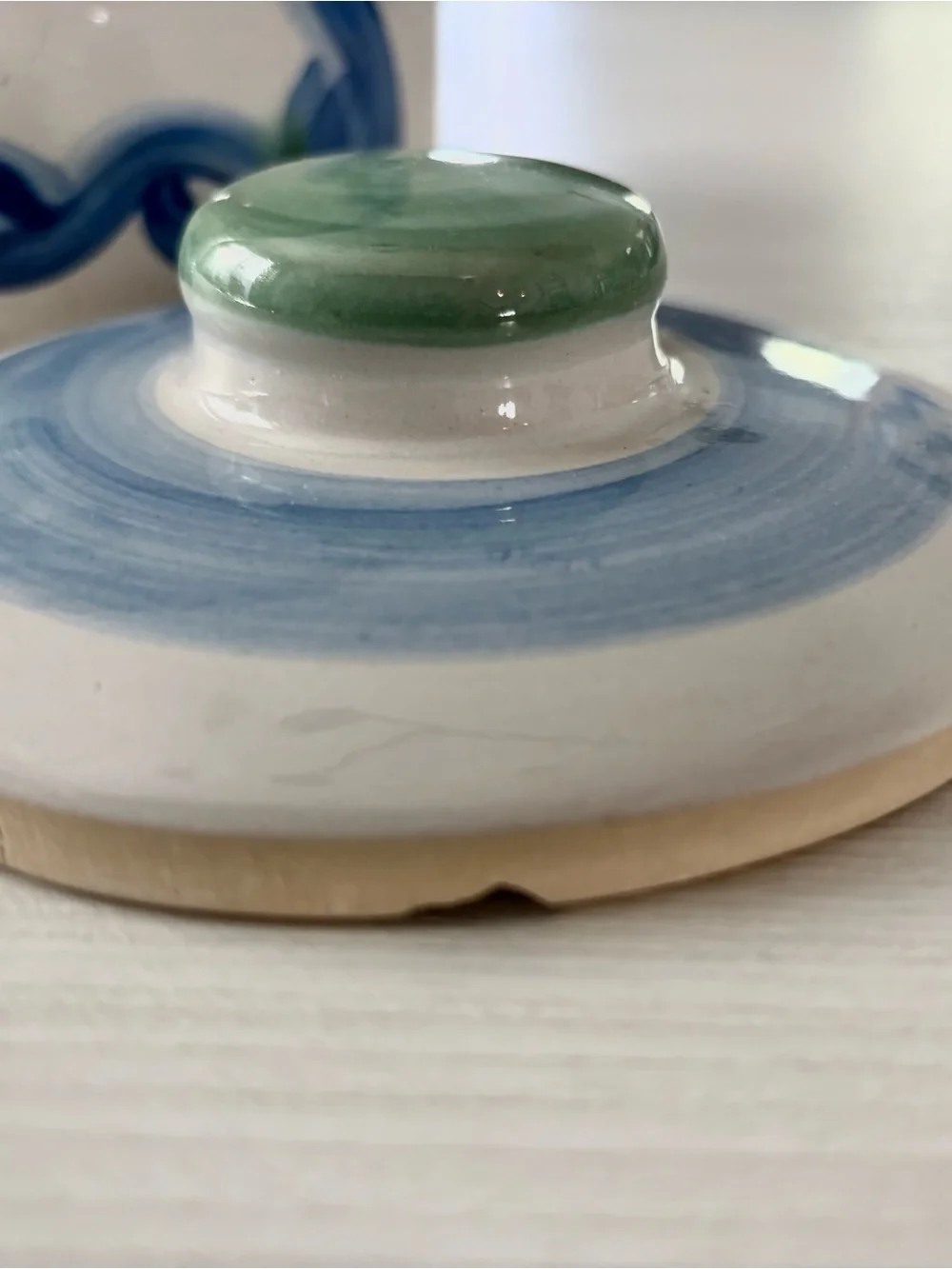 M.A. Hadley Hand-Painted Ceramic Tea Canister with lid