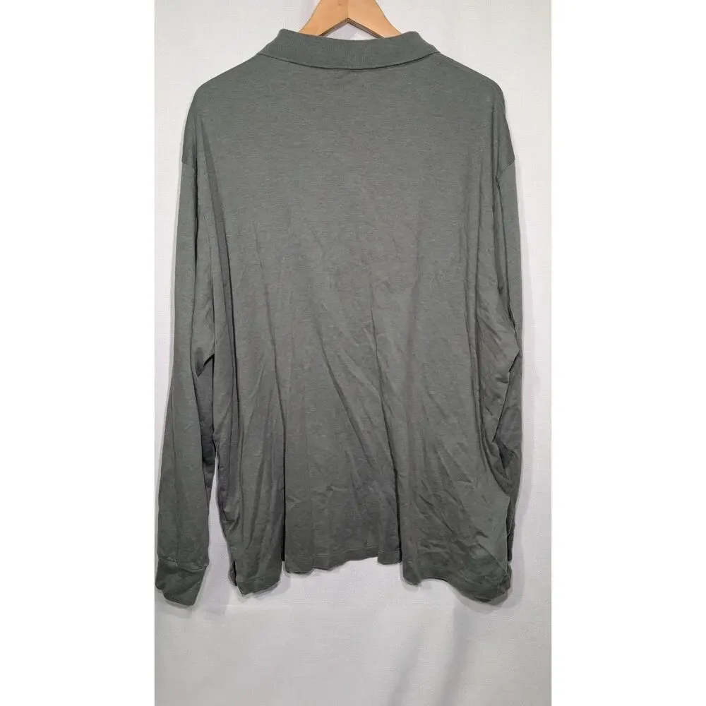 Polo Ralph Lauren Mens‎ Classic Fit Long Sleeve Polo Size XXL Olive Green