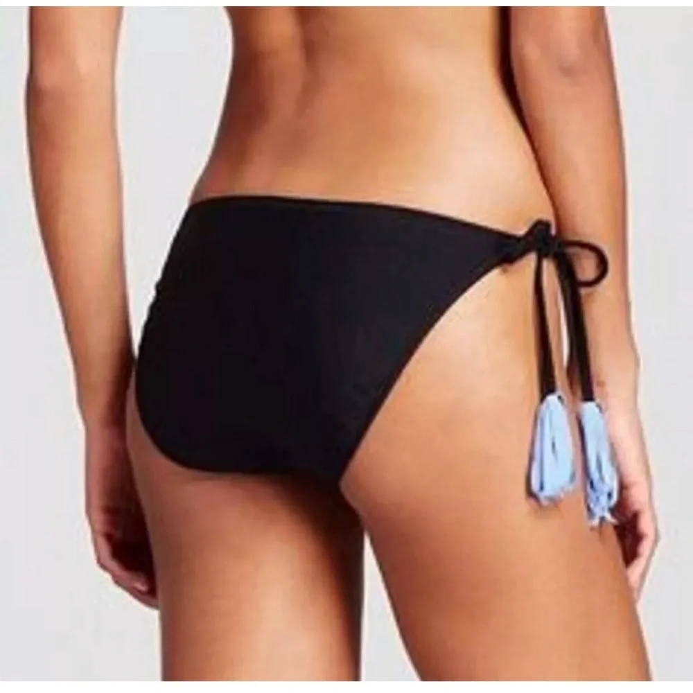 Mossimo Blue Ice With Tassels  Bikini Swim Bottom New w Tags
