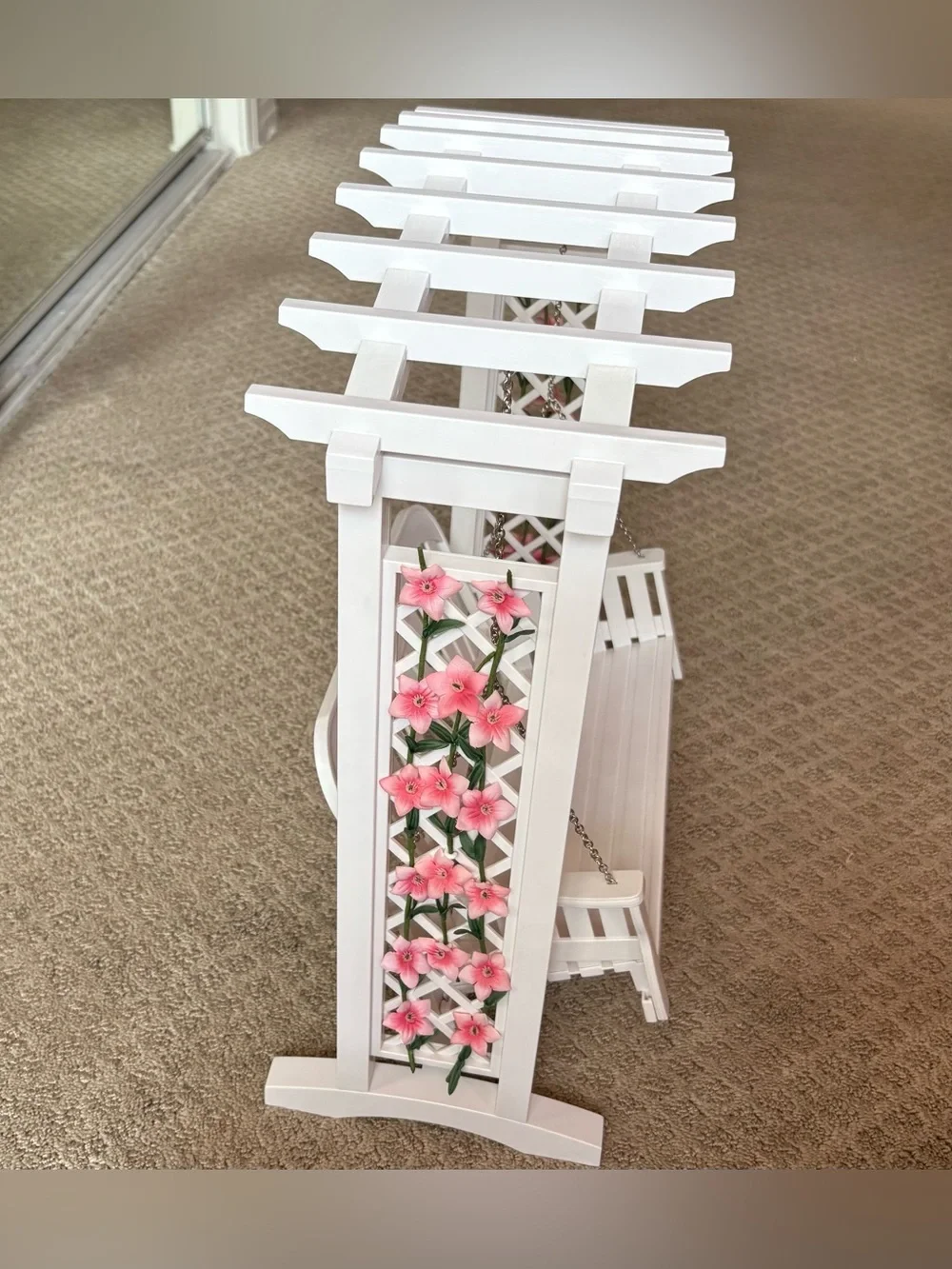 American Girl trellis swing
