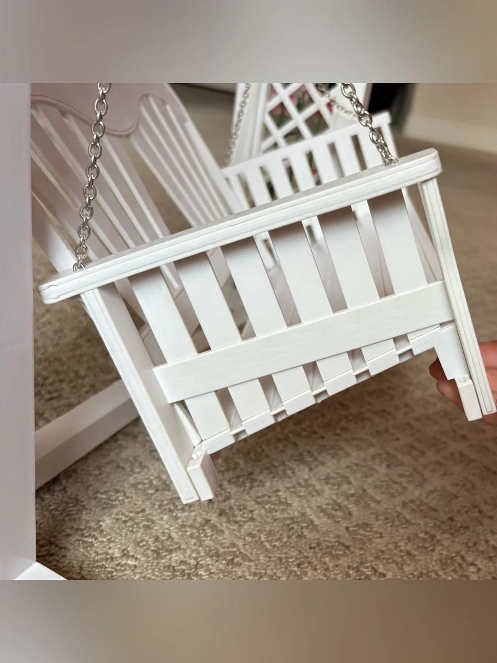 American Girl trellis swing