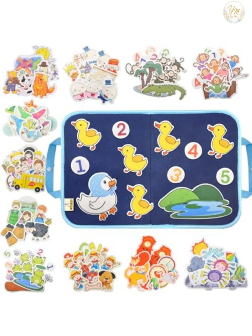 12 Pack Felt Storyboard Pieces for Toddler, Flannel Board Stories, Preschool