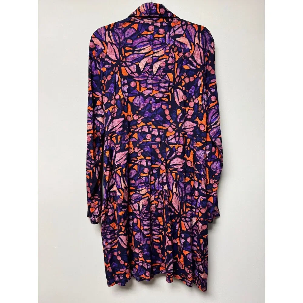 PERUVIAN CONNECTION Stella Kaleidoscopic Crossover Mini Dress, Concord, Sz XL