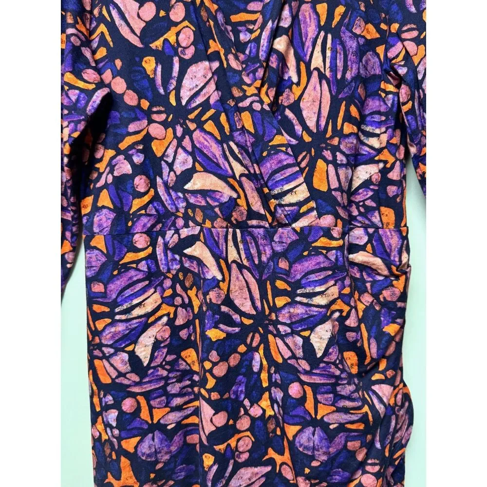PERUVIAN CONNECTION Stella Kaleidoscopic Crossover Mini Dress, Concord, Sz XL