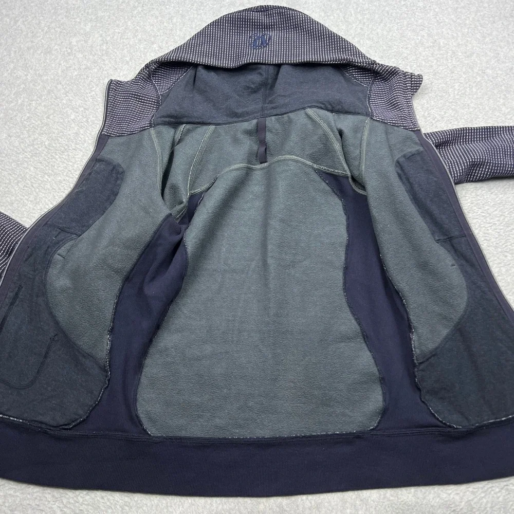 Lululemon Scuba Hoodie III Womens 6 Naval Blue Double Dot Full Zip Jacket W4IC8S