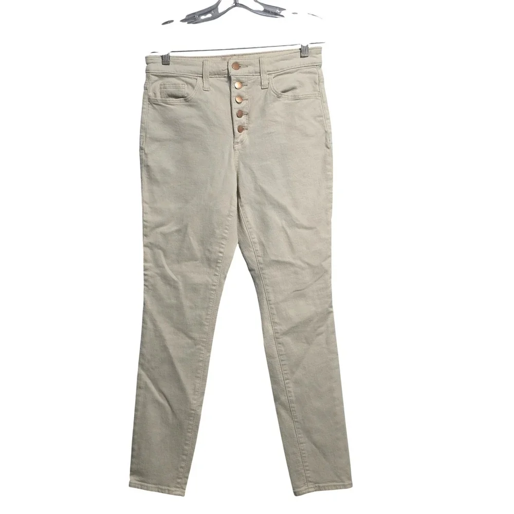 Universal‎ Thread Womens High Rise Skinny Jeans Cream Button Fly Size 4/27R