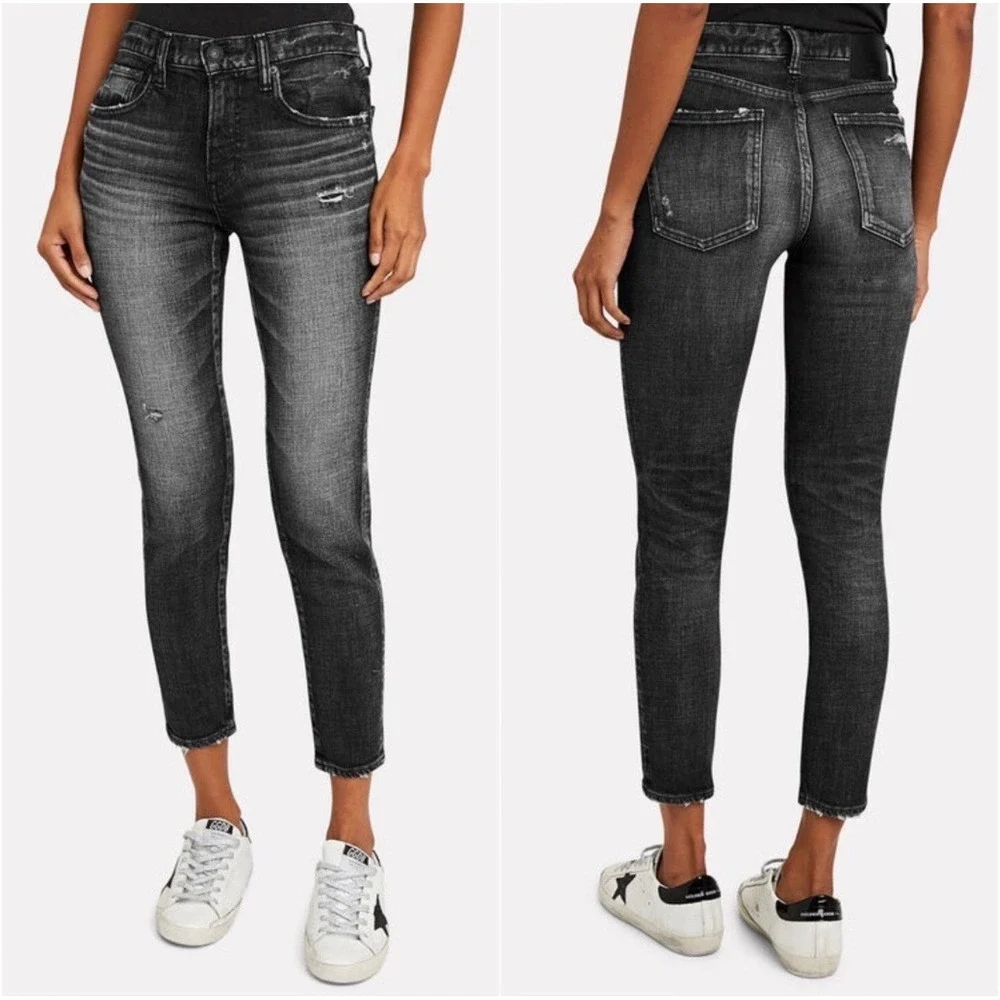 Moussy Vintage‎ Prichard Straight in Faded Black Japanese Selvedge Denim Sz 25