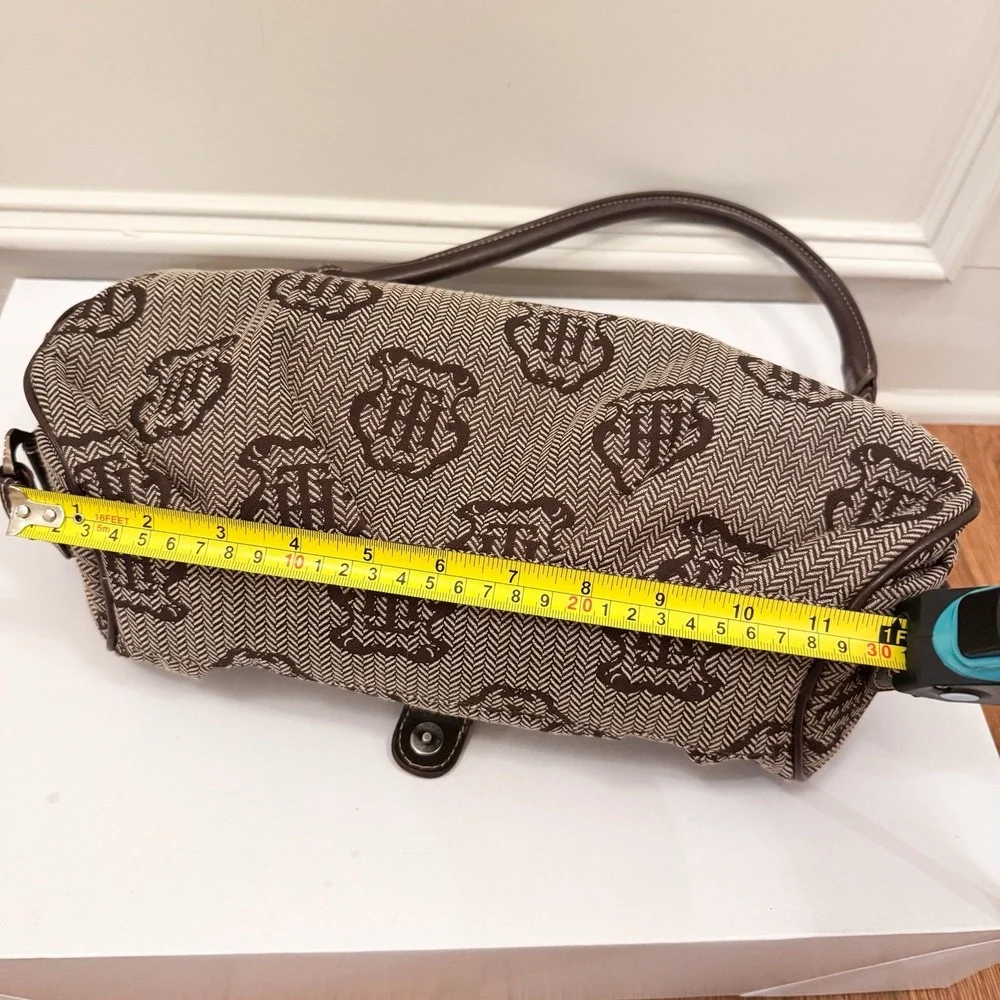 Vtg‎ Y2K Tommy Hilfiger Logo Brown Purse Shoulder Bag Fall Herringbone EUC