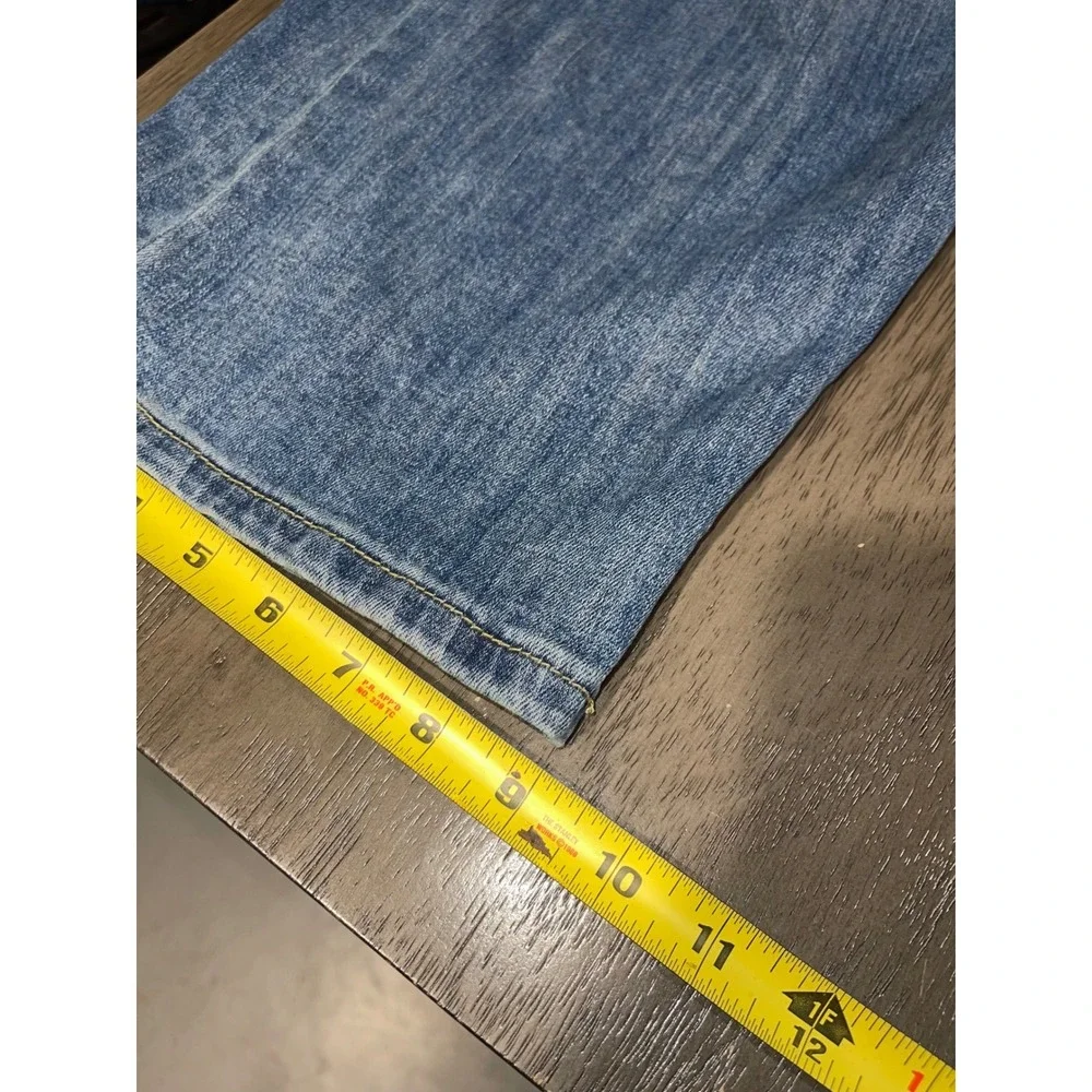 Mica Women 30 Blue Denim Wide Leg Barrel Seam Cropped Jeans MDP-W3227