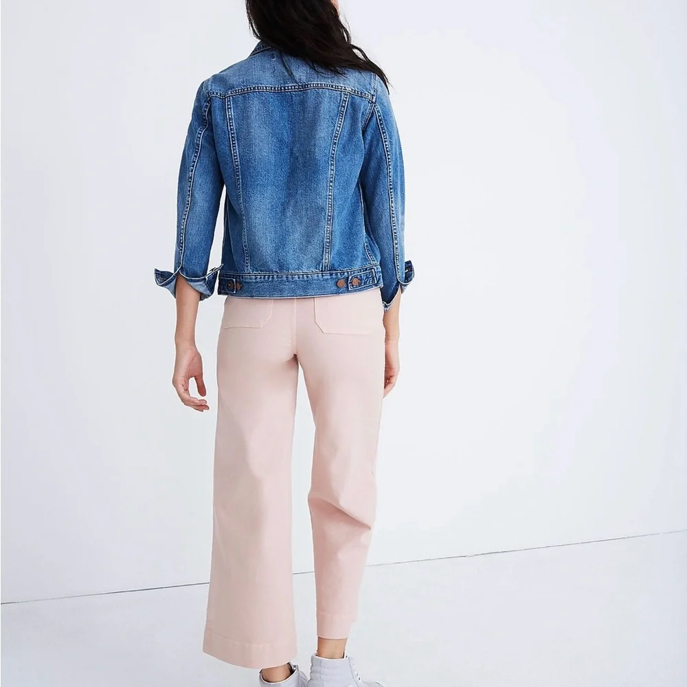 Madewell Emmett Wide Leg Cropped Pants in light pink