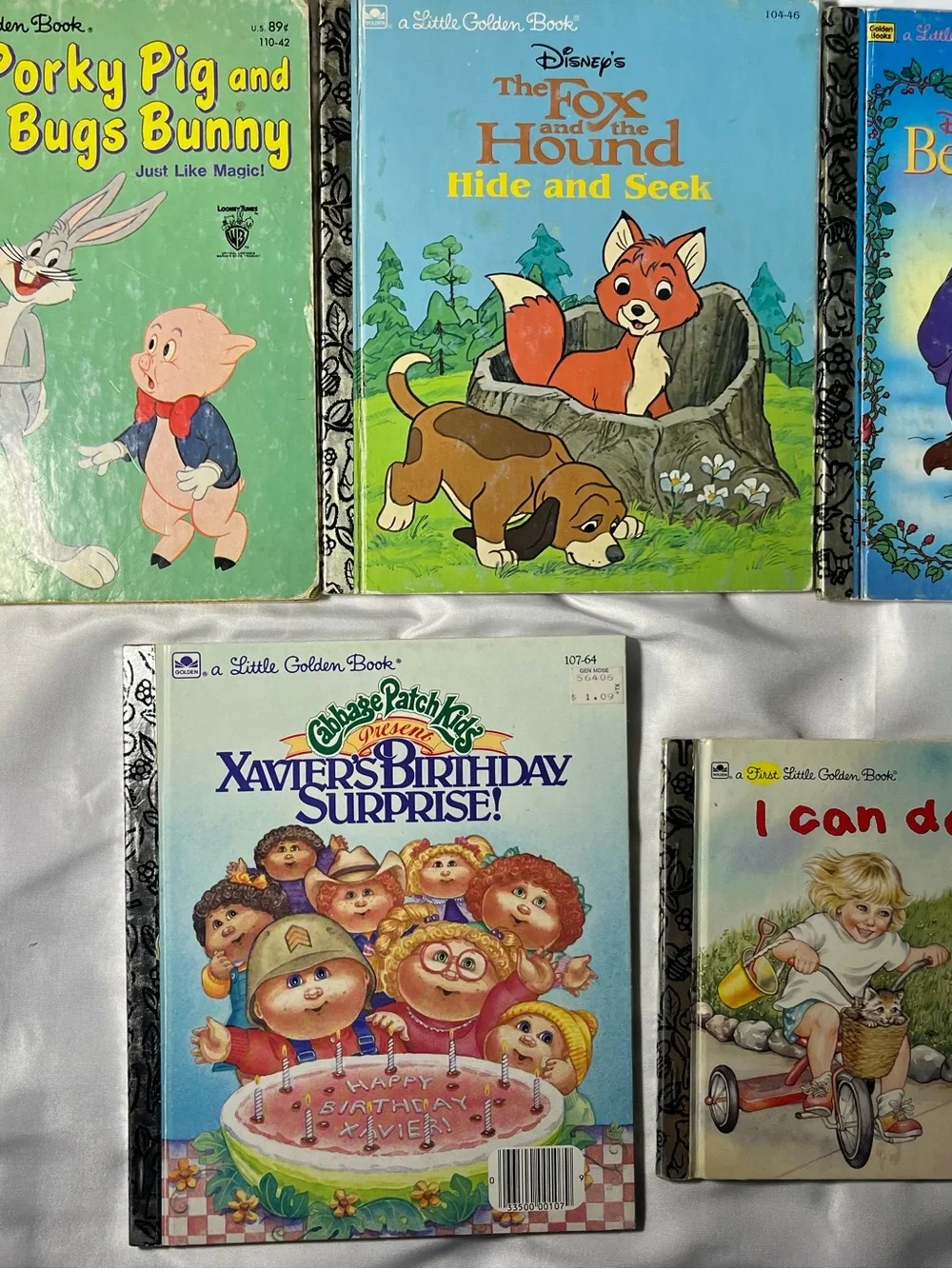 Vintage Little Golden Books Lot of 7 Disney‎ Aladdin Beauty Beast Pinocchio