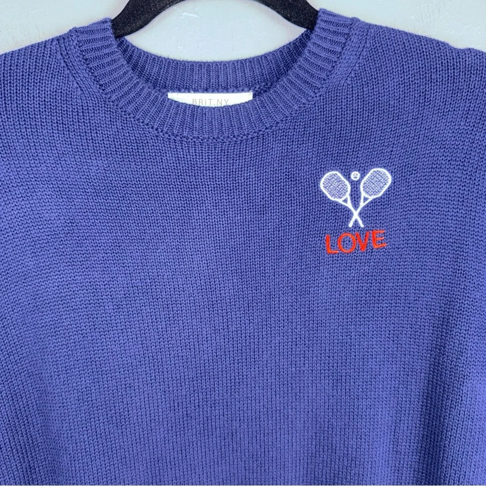 Brit.NY Sweater Womens XS Navy‎ Crew Neck Knitted Pullover Preppy