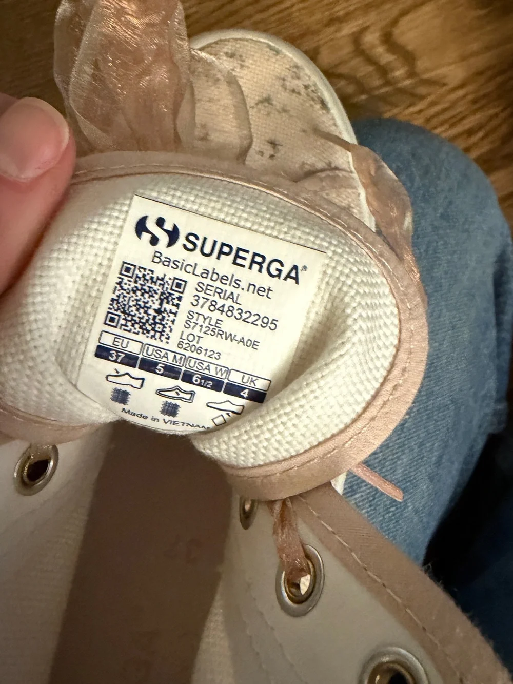 LoveShackFancy Size US Women's 6.5/EU 37 Pink Ribbon-Trim Canvas Sneakers