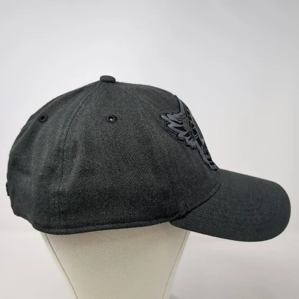 New Era Baseball Cap Black L Harley-Davidson Eagle Patch Stretch Hat 39THIRTY
