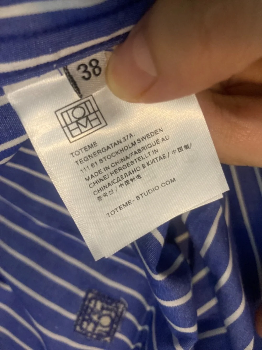 Toteme Striped Blue Button-Up women’s Shirt