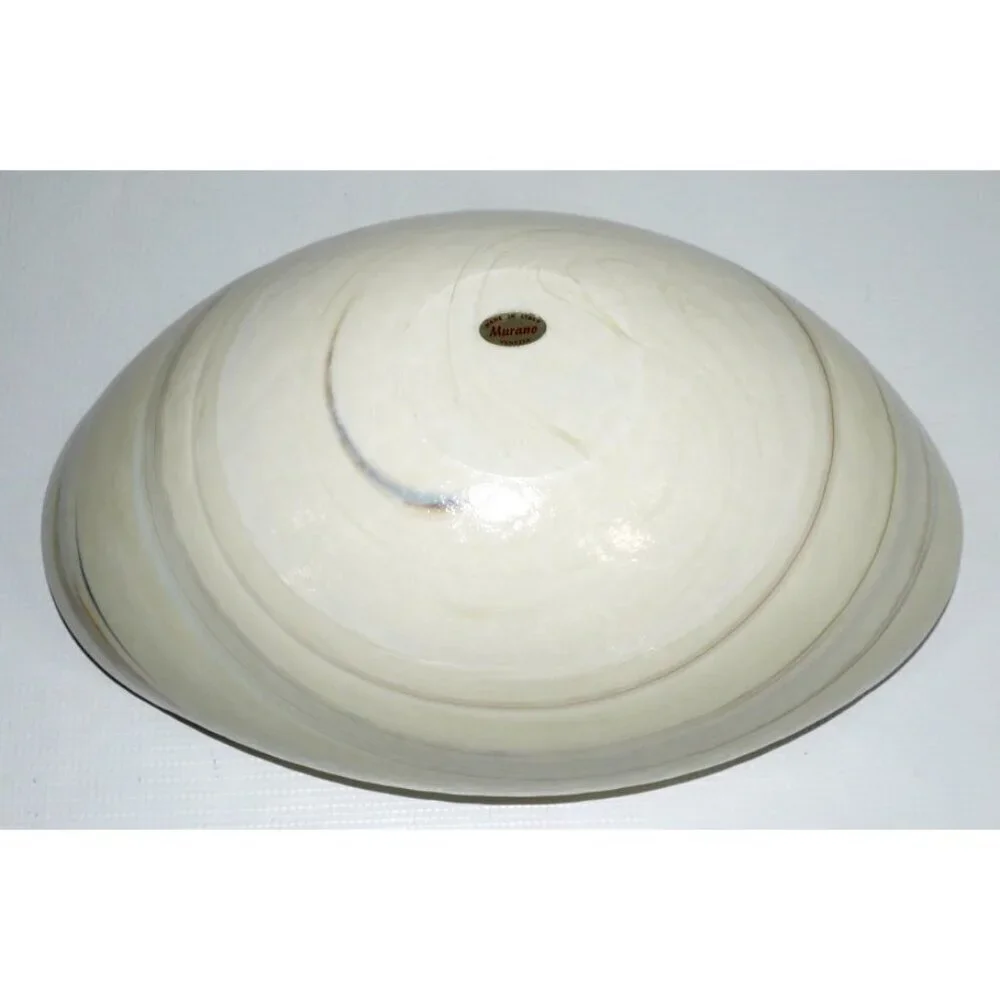 MURANO Venezia beige opalescence glass decorative bowl made in Italy 12.5 x 6.5