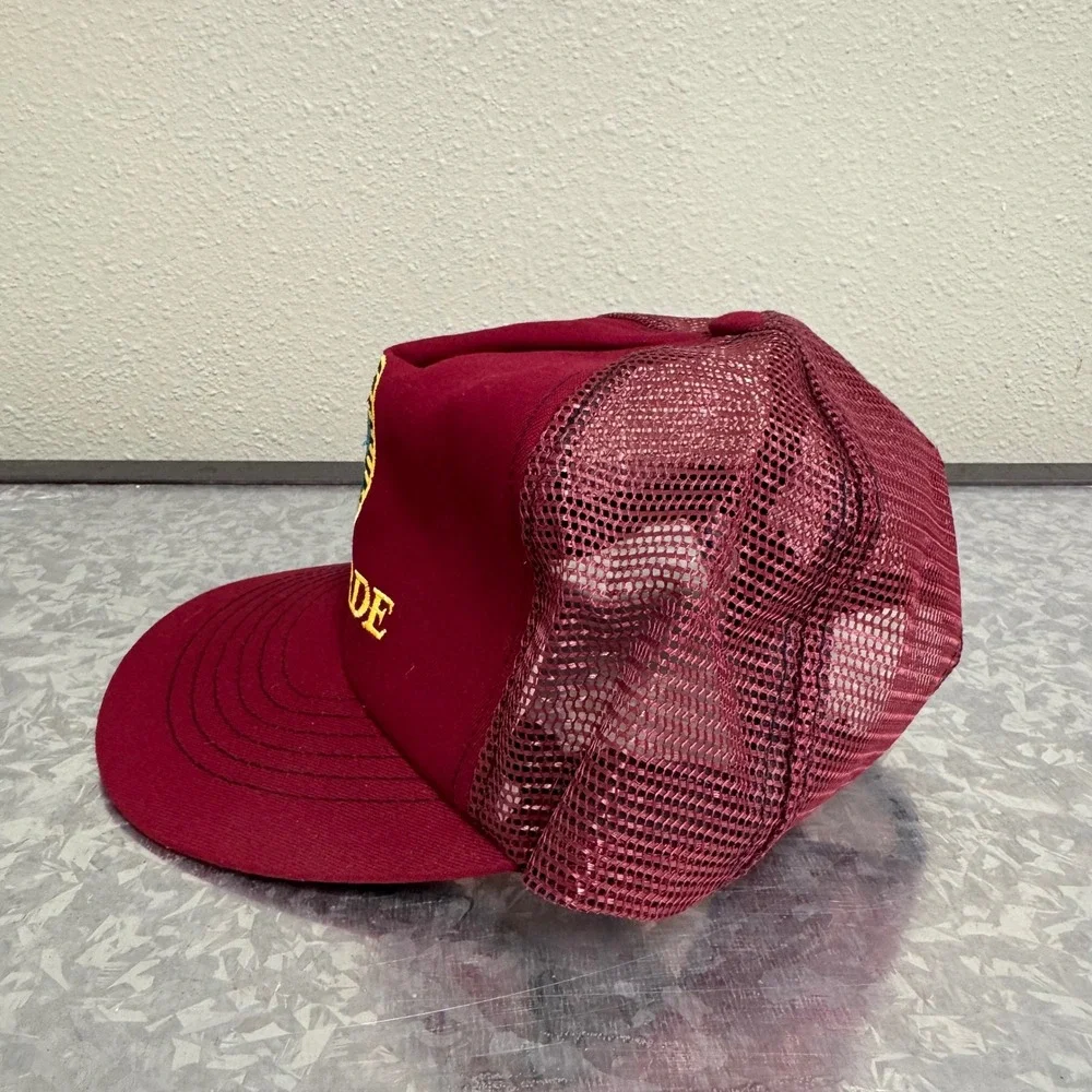 Cap America Trucker Hat Mens OSFA Maroon Excellent Palo Verde‎ Made in USA Mesh