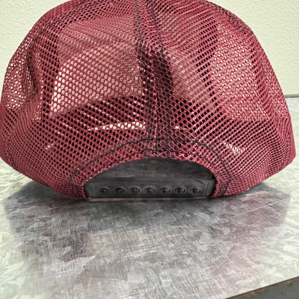 Cap America Trucker Hat Mens OSFA Maroon Excellent Palo Verde‎ Made in USA Mesh