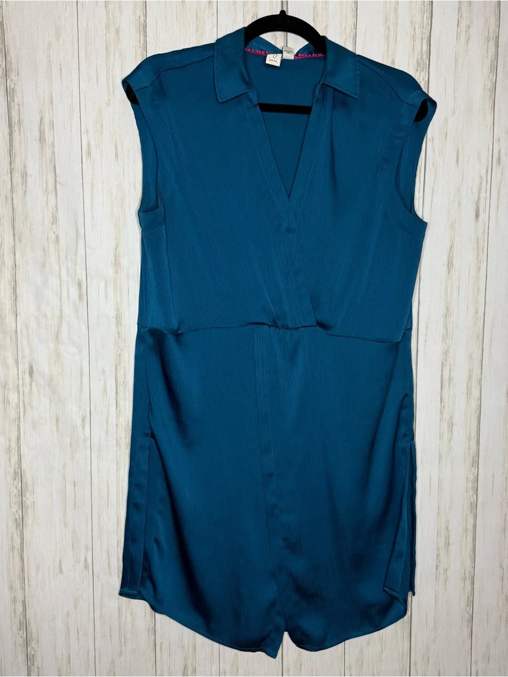 Joie Silky Teal-Blue Tunic with V-Neck Medium