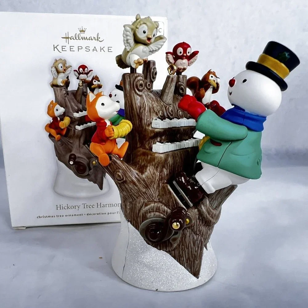 Hallmark Keepsake Ornament Hickory Tree Harmony‎ 2011 Snowman Light Sound Motion