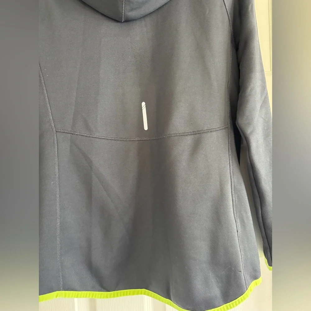 Champion Fleece Zip-Up, Gray & Green, Size Small