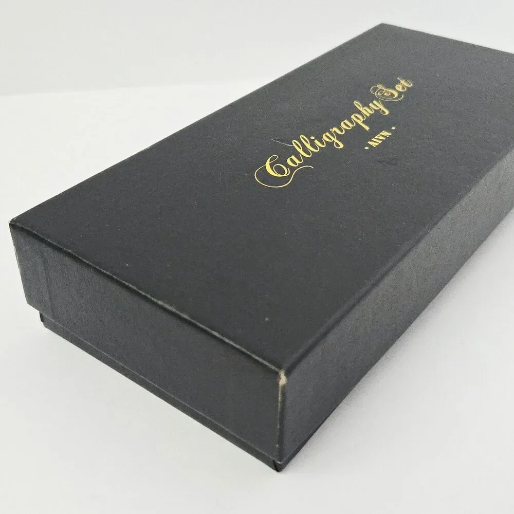 Beginner Calligraphy Set Starter Kit w/ Wooden Dip Pen 2 Ink Bottles Steel Nibs