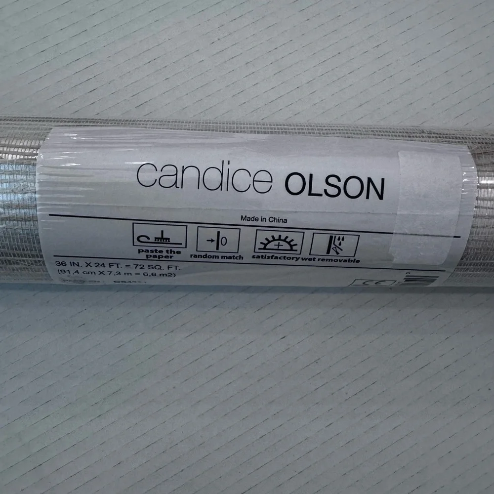 Candice Olson Metallic Silver Jute OS4321 Wallpaper 72 SQ.FT