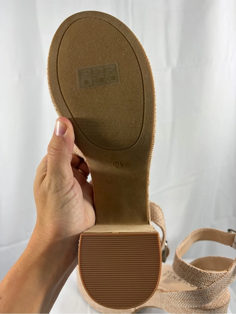 NWT Journee Collection Womens Size 9.5 Beige Bow Platform Sandals