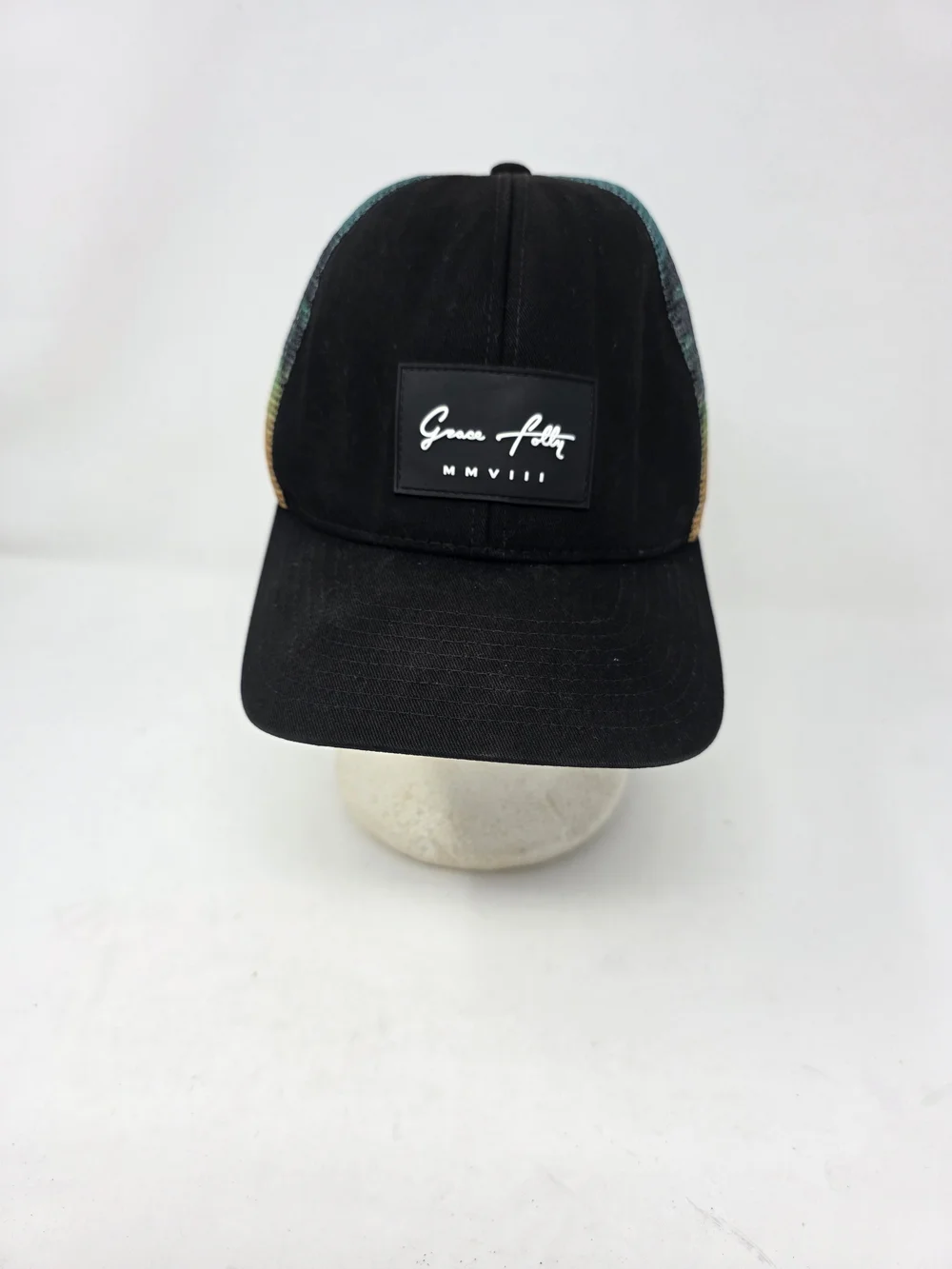 Grace Folly Trucker Hat OSFA Black Gradient Mesh Snapback Sunset Landscape