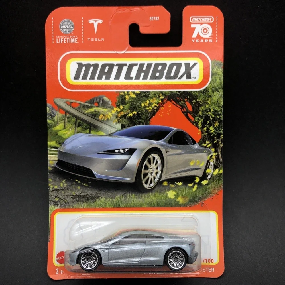 Matchbox Tesla Roadster Car Silver Vehicle 70 Years‎ Diecast 1/64 Scale