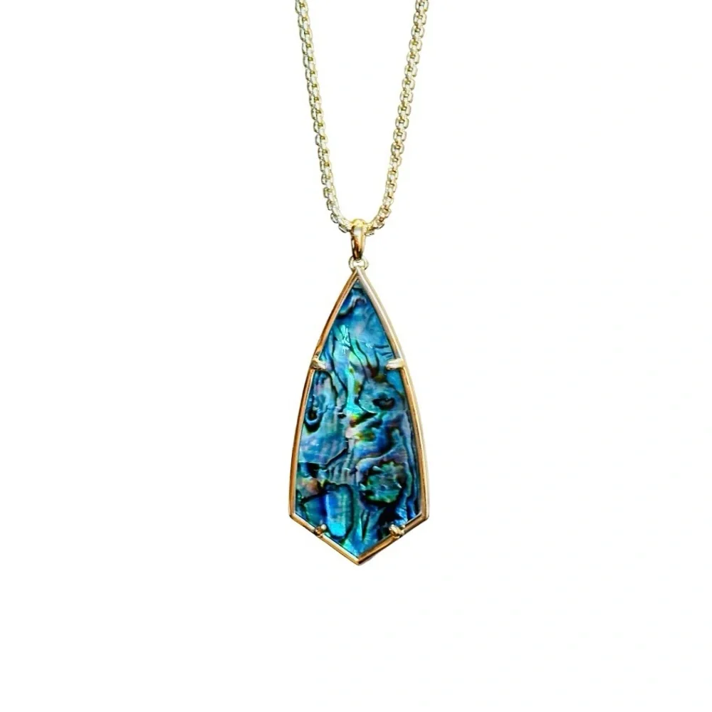 Kendra Scott Carole Abalone Long Pendant Necklace NEW